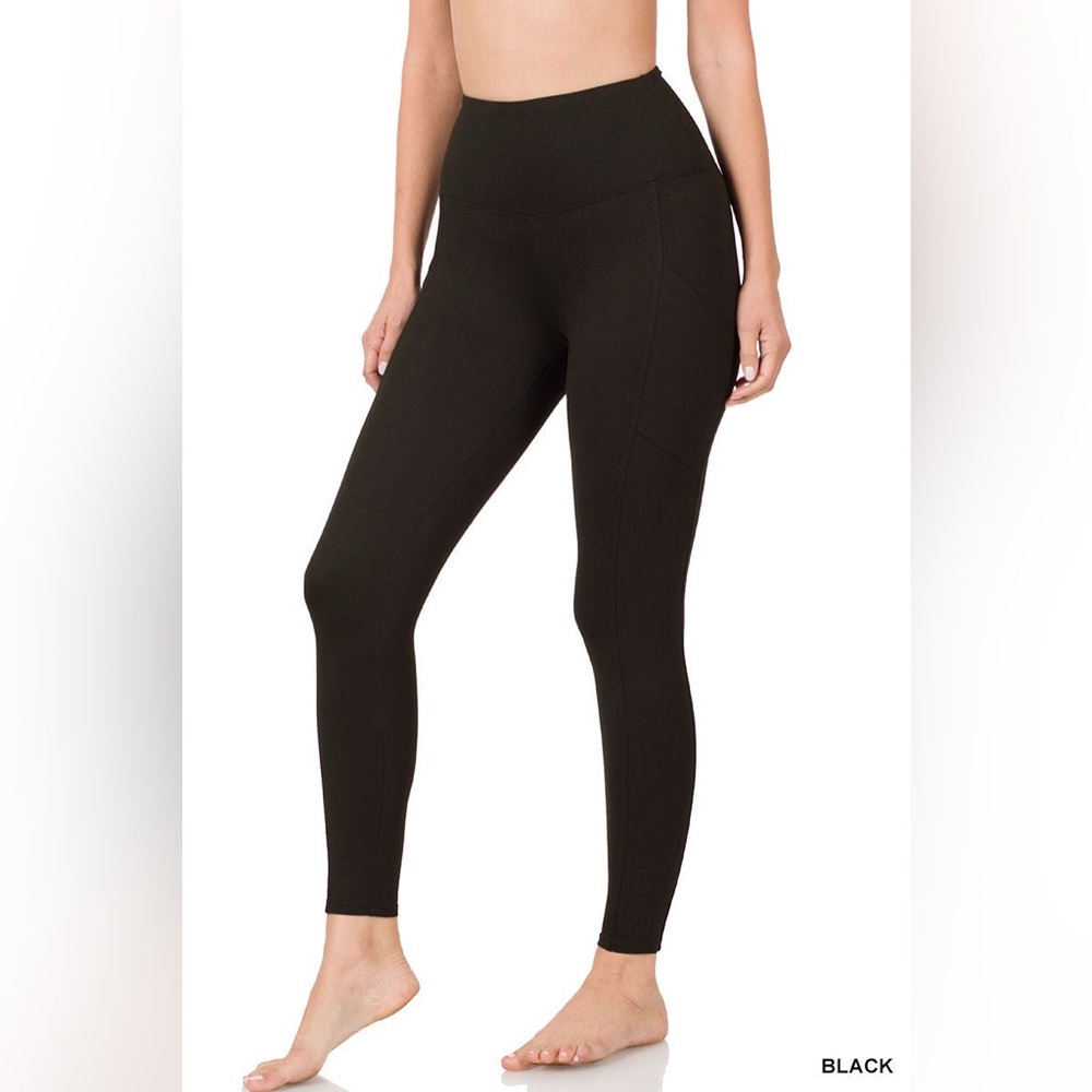 Zenana Black Brushed Microfiber Full Length Leggings